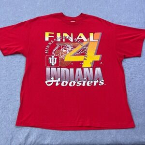 VTG 1992 Indiana Hoosiers Shirt XXL Red NCAA Final Four Single Stitch USA Champs